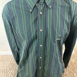 Men’s button front size L large faconnable long sleeve shirt multicolor